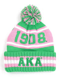 Alpha Kappa Alpha 1908 3D Letter Knit Beanie