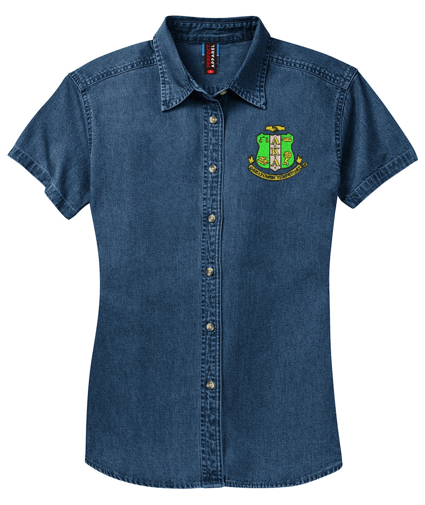 Alpha Kappa Alpha Denim Crest Shirt