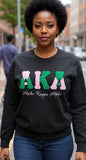Alpha Kappa Alpha Chenille Color Block Crewneck Sweatshirt