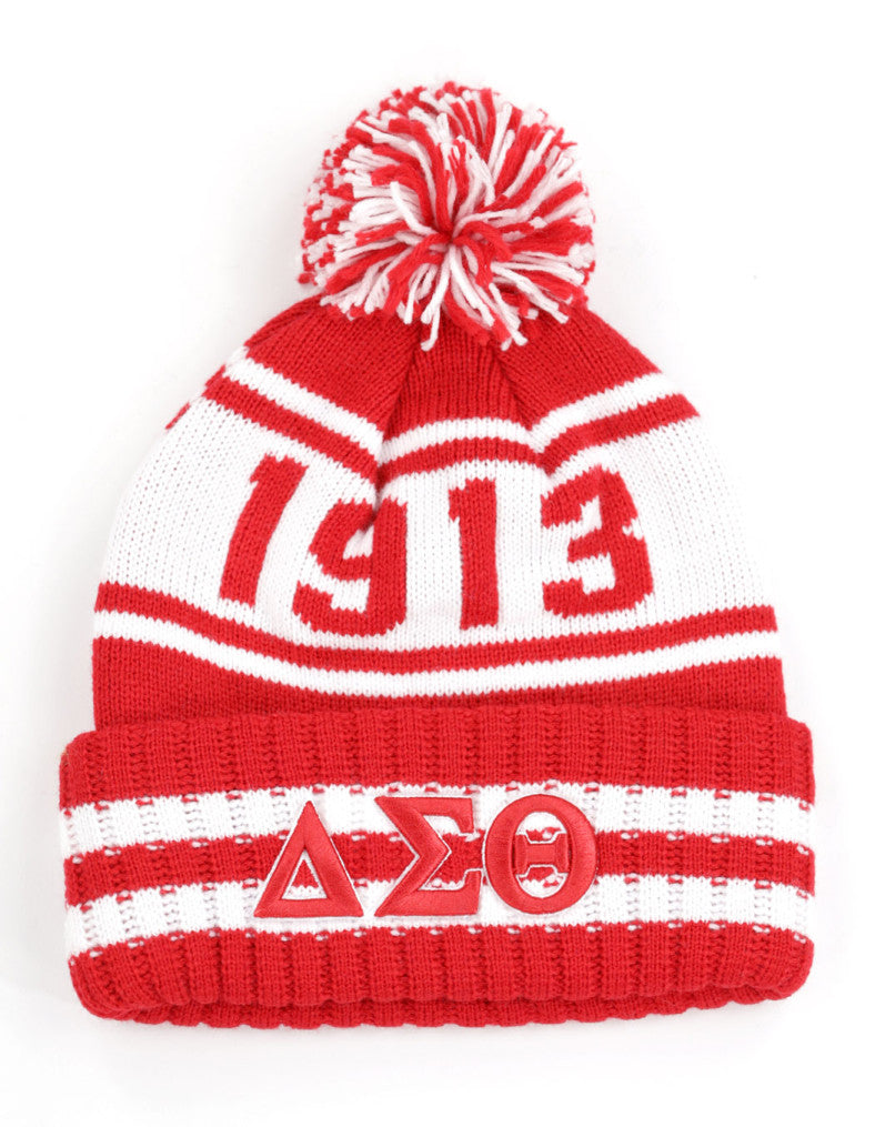 Delta Sigma Theta 1913 Knit 3D Letter Beanie