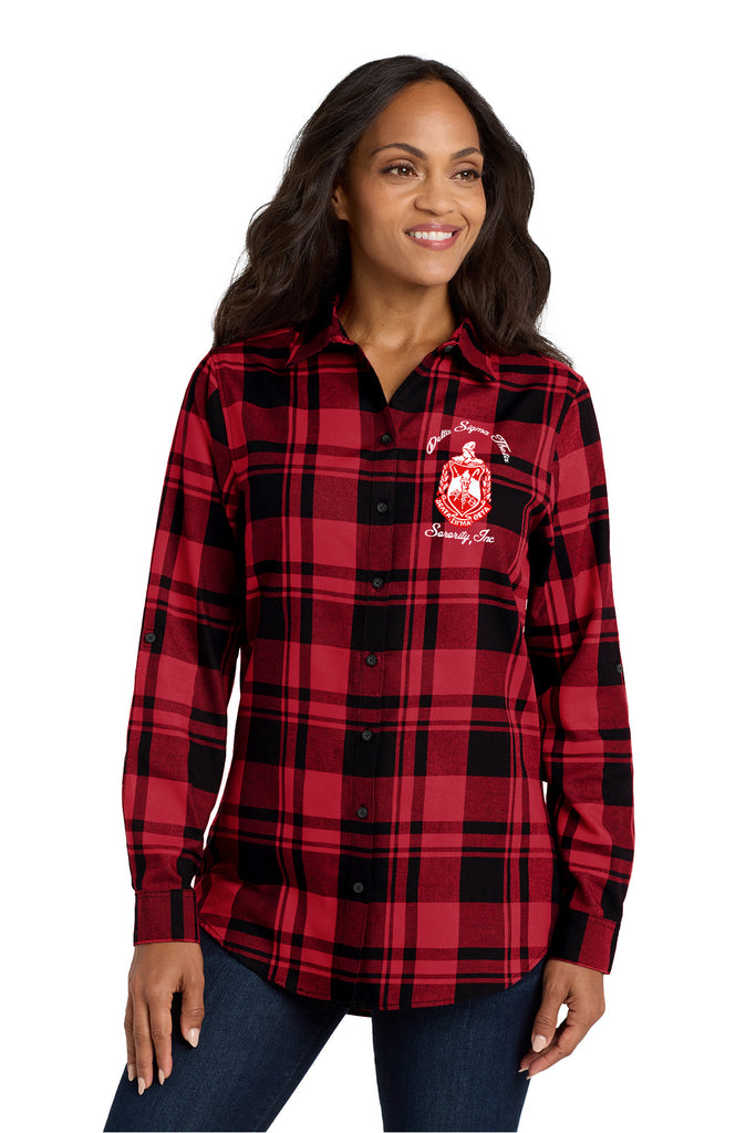 Delta Sigma Theta Plaid Flannel Tunic