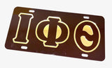 Iota 3 Letter Brown Plate - Iota Phi Theta