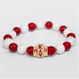 Kappa Red & White Stone Beaded Bracelet - Kappa Alpha Psi