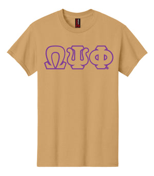 Omega Greek 3 Lettered Embroidered T-Shirt - Omega Psi Phi