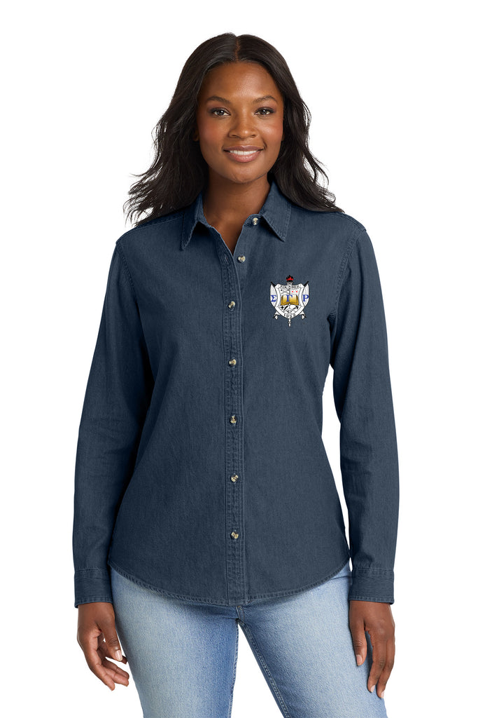 Sigma Gamma Rho Long Sleeve Denim Crest Shirt