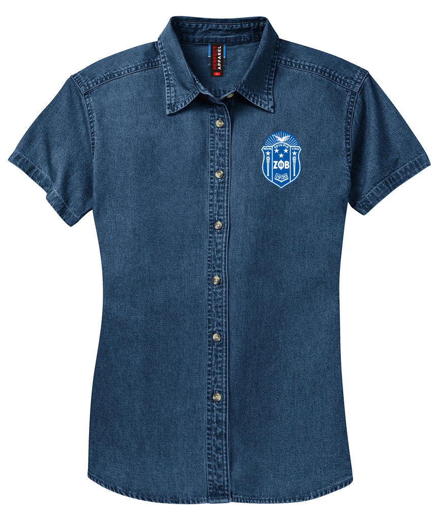 Zeta Phi Beta Denim Crest Shirt