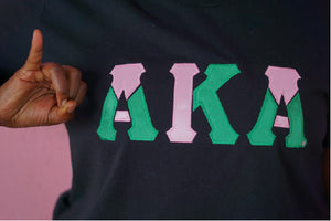 Alpha Kappa Alpha Color Block Greek Lettered Crewneck Sweatshirt