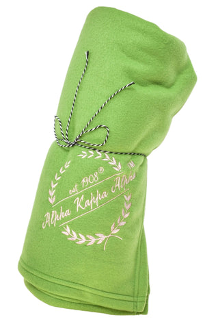 Alpha Kappa Alpha Embroidered Wreath Blanket
