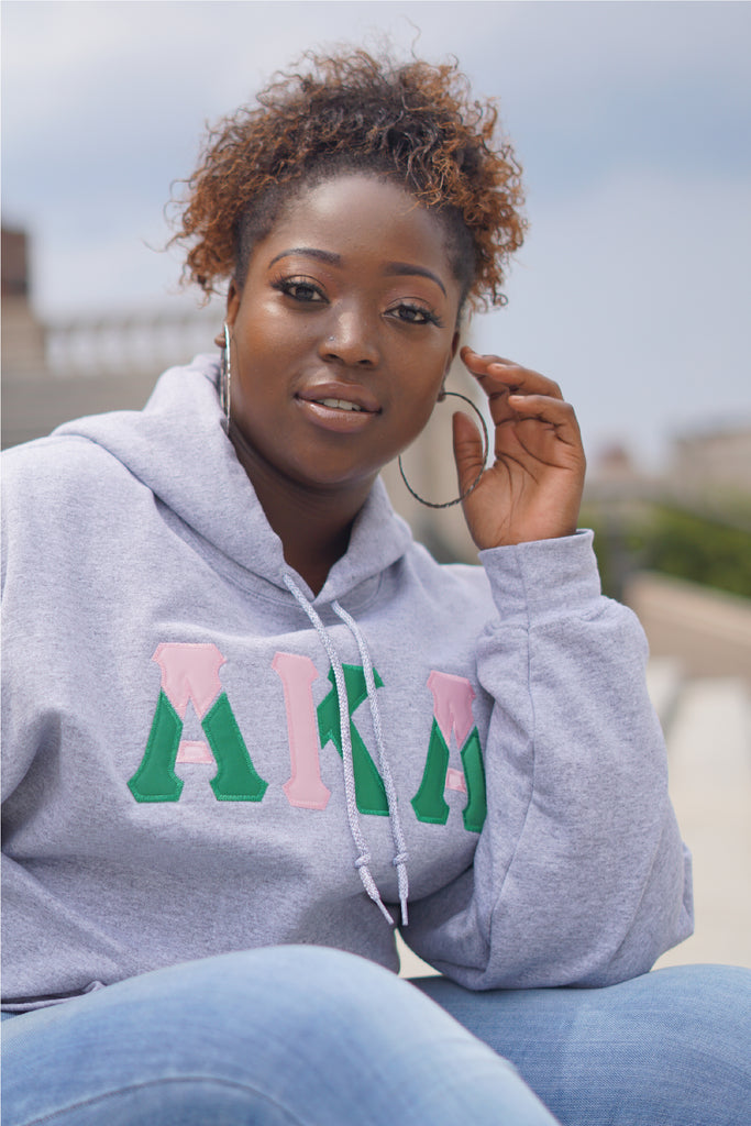 Alpha Kappa Alpha Color Block Greek Lettered Hoodie