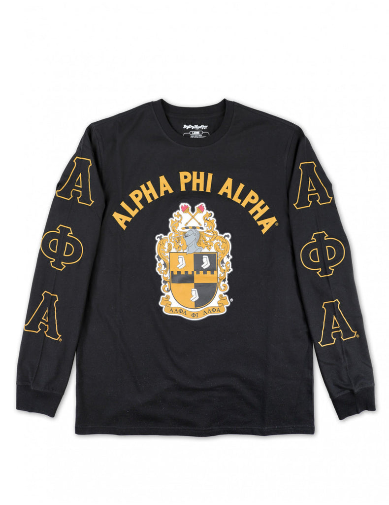 Alpha Shield Long Sleeve Printed T-Shirt - Alpha Phi Alpha