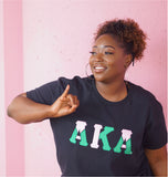 Alpha Kappa Alpha Color Block Greek Letter T-Shirt