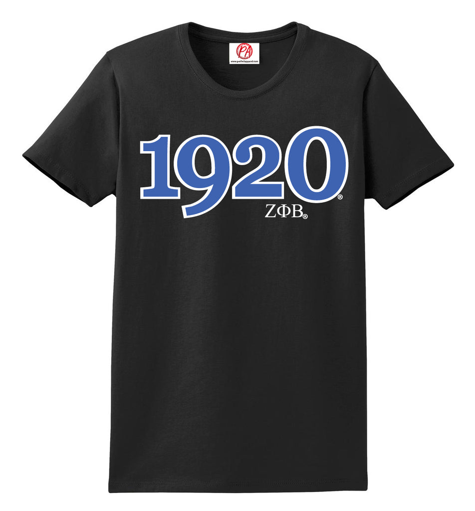 Zeta 1920 Founding Year Embroidered T-Shirt - Zeta Phi Beta