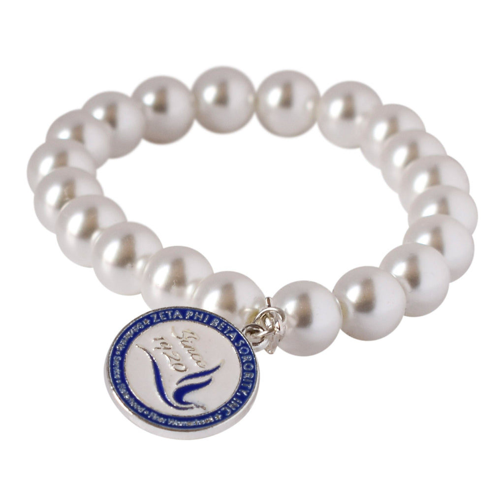 Zeta Phi Beta Pearl Charm Bracelet