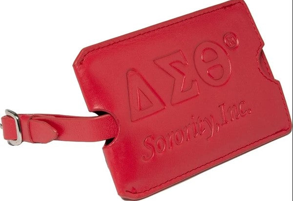 Delta Sigma Theta Genuine Leather Luggage Tag