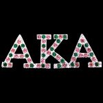 AKA 3 Letter Crystal Lapel Pin/Brooch - Alpha Kappa Alpha