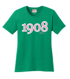 Alpha Kappa Alpha Founding Year 1908 Embroidered T-Shirt