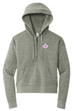 AKA Perfect Ivy Leaf Fleece 1/2 Zip Pullover Hoodie - Alpha Kappa Alpha