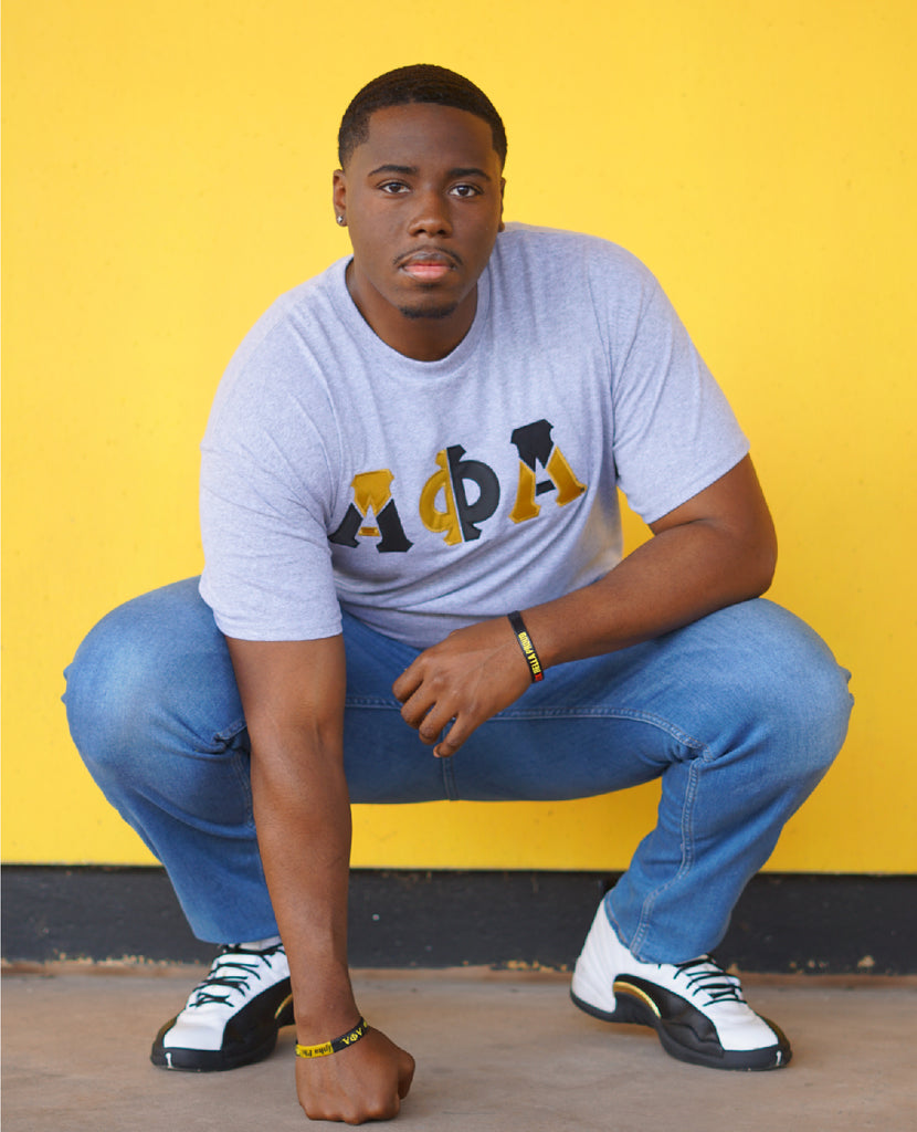 Alpha Phi Alpha Color Block Greek Lettered T-Shirt