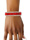 Delta Sigma Theta Red Baguette Bling Tennis Bracelet