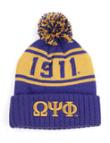 Omega Psi Phi 1911 3D Greek Letter Knit Beanie