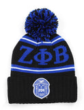 Zeta Phi Beta Knit Beanie - Black/Royal Blue