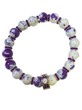 Zeta Phi Beta Blue & White Stone Beaded Bracelet