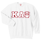 Kappa Greek 3 Letter Embroidered Crewneck Sweatshirt  - Kappa Alpha Psi