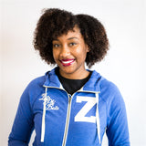 Zeta Sueded Full Zip Hooded Jacket - Zeta Phi Beta