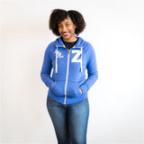 Zeta Sueded Full Zip Hooded Jacket - Zeta Phi Beta