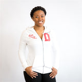 Delta Sueded Full Zip Hooded Jacket - Delta Sigma Theta