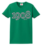 Alpha Kappa Alpha Founding Year 1908 Embroidered T-Shirt