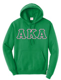 AKA 3 Greek Letter Embroidered Hoodie - Alpha Kappa Alpha