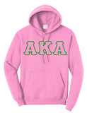 AKA 3 Greek Letter Embroidered Hoodie - Alpha Kappa Alpha