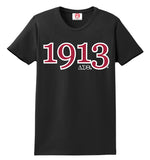 Delta 1913 Founding Year Embroidered T-Shirt - Delta Sigma Theta