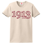 Delta 1913 Founding Year Embroidered T-Shirt - Delta Sigma Theta