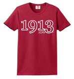 Delta 1913 Founding Year Embroidered T-Shirt - Delta Sigma Theta