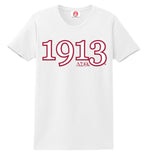 Delta 1913 Founding Year Embroidered T-Shirt - Delta Sigma Theta