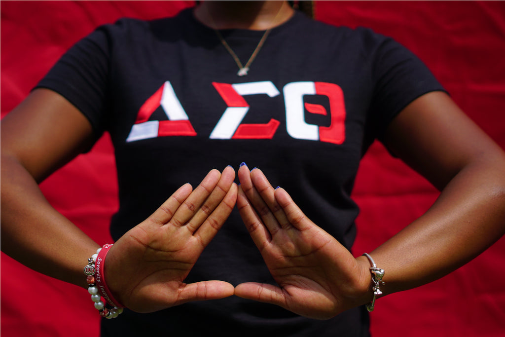 Delta Sigma Theta Color Block Greek Lettered T-Shirt