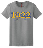 SGRho 1922 Founding Year Embroidered T-Shirt - Sigma Gamma Rho