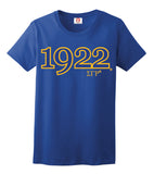 SGRho 1922 Founding Year Embroidered T-Shirt - Sigma Gamma Rho