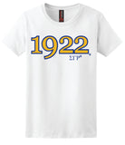 SGRho 1922 Founding Year Embroidered T-Shirt - Sigma Gamma Rho