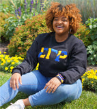 Sigma Gamma Rho Color Block Greek Lettered Crewneck Sweatshirt