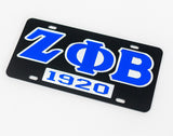 Zeta Phi Beta Black 1920 Insert Front License Plate