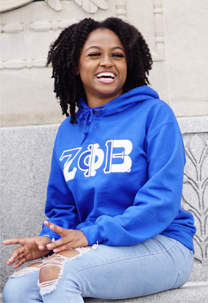 Zeta Phi Beta Color Block Greek Lettered Hoodie