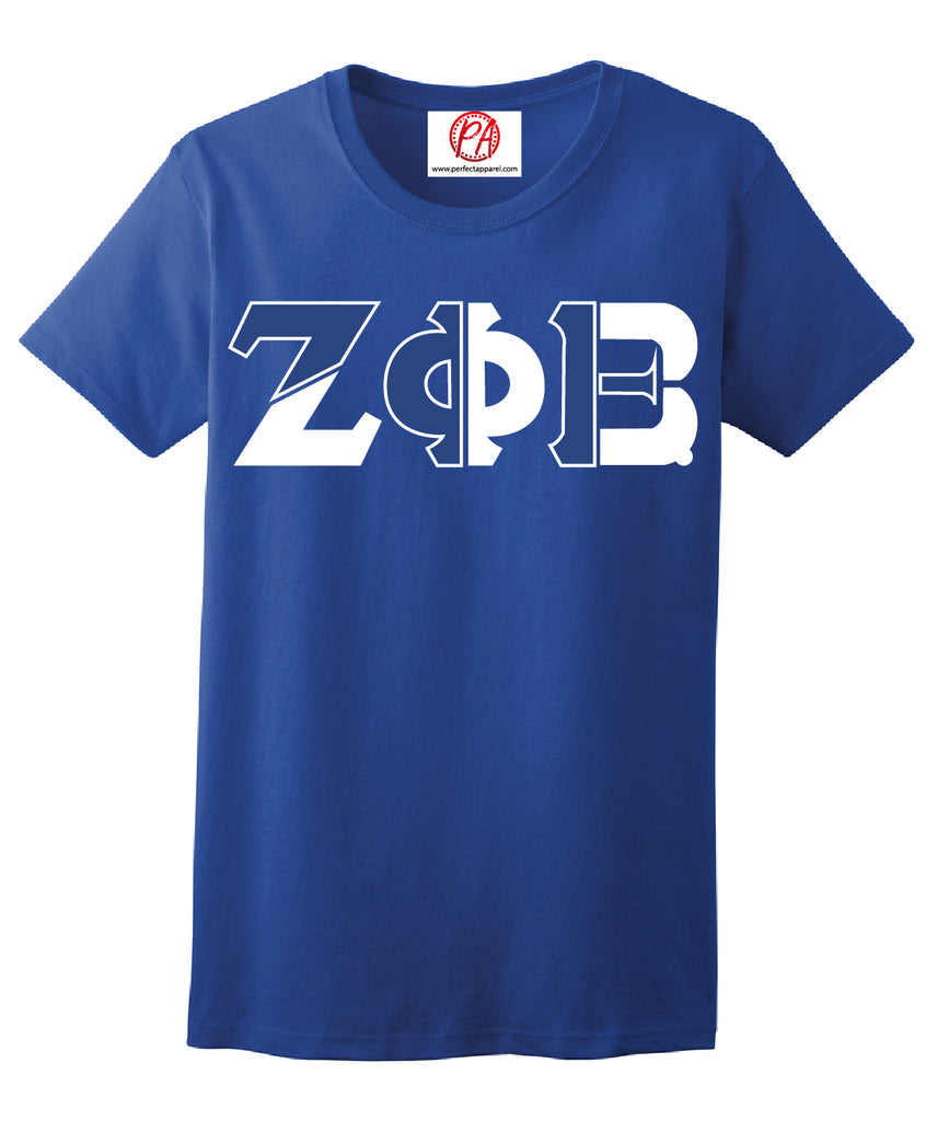 Zeta Phi Beta Color Block Greek Lettered T-Shirt